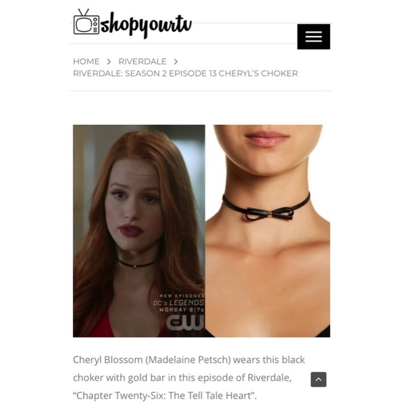 new ๑ aso TV’s Riverdale ๑ Leather Bow Choker ๑ Black Gold ๑ 2 Ways to Wear ๑ - Picture 4 of 9
